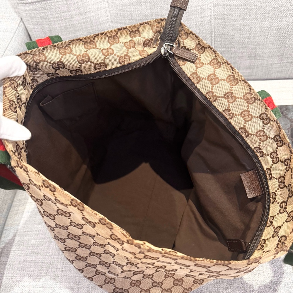 ✨Gucci GG Canvas Leather Tote Bag – Beige/Brown ✨ - Picture 9 of 17